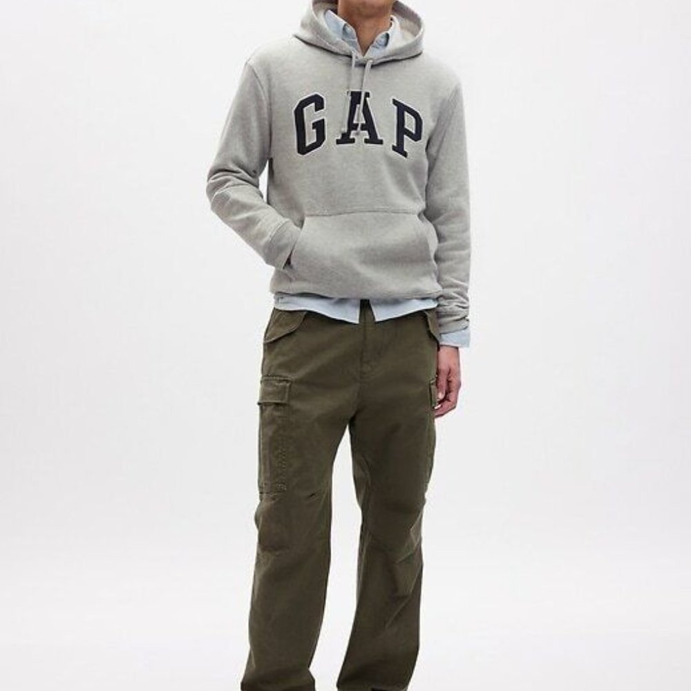 GAP Gray Logo Pullover Cotton Hoodie Men’s Size 510981-02-1 - Picture 3 of 3